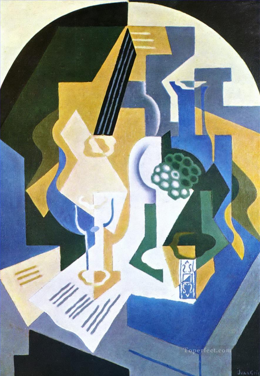 still life with fruit bowl and mandolin 1919 Juan Gris Oil Paintings